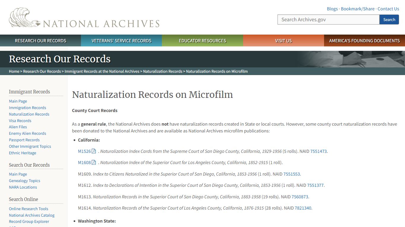 Naturalization Records on Microfilm | National Archives